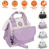 Baby Nappy Diaper Bag with 6 Pockets Burp Cloth Adjustable Shoulder Strap Detachable Small Bag Multifunctional Diaper Changing Bag with 2 Insulated Po