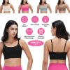 Women Strap Sport Bras Padded Strappy Crop Square Neck Low Impact Bras Sexy Fitness Tank Tops with Removable Pads Flat Straps for Gym Yoga Workout Run