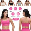 Women Strap Sport Bras Padded Strappy Crop Square Neck Low Impact Bras Sexy Fitness Tank Tops with Removable Pads Flat Straps for Gym Yoga Workout Run