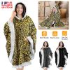 Hoodie Blanket Wrap Wearable Hoodie Snuggle Robe Sweatshirt Soft Lined Cuddle Poncho Cape w/ Hat 2 Pockets Buttons