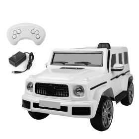 Kids Electric Ride On SUV Car with Parental Remote Control Early Education Music Swaying SUV Lights With Adjustable Speed (Option: White)