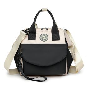 Baby Nappy Diaper Bag with 6 Pockets Burp Cloth Adjustable Shoulder Strap Detachable Small Bag Multifunctional Diaper Changing Bag with 2 Insulated Po (Option: Black)