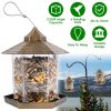 Hanging Gazebo Wild Bird Feeder Outdoor Bird Seed Station with Large Capacity 6 Feeder Ports for Garden Patio Park Weatherproof Easy To Refill