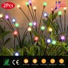 2Pcs Solar Firefly Lights Swaying Decorative Pathway Lamp IP65 Waterproof Landscape Patio Yard Night Light