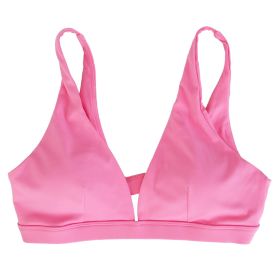 Women Deep V-Neck Sports Bras U-Shaped Back Sport Bras Padded Strappy Crop Open Back Low Impact Bras Sexy Fitness Tank Tops with Removable Pads for Gy (Option: Red_L)