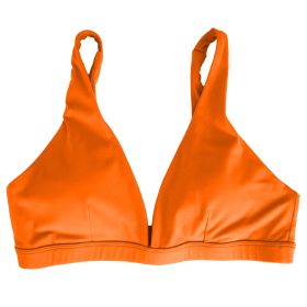 Women Deep V-Neck Sports Bras U-Shaped Back Sport Bras Padded Strappy Crop Open Back Low Impact Bras Sexy Fitness Tank Tops with Removable Pads for Gy (Option: Orange_XL)