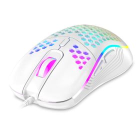 Wired Gaming Mouse 7200 DPI Laptop Optical Mouse Honeycomb Lightweight  Mouse with 4 Adjustable DPI Levels 7 Changeable Colors 6 Keys (Option: White)