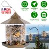 Hanging Gazebo Wild Bird Feeder Outdoor Bird Seed Station with Large Capacity 6 Feeder Ports for Garden Patio Park Weatherproof Easy To Refill