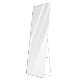 Full Length Mirror 67x25.6in Aluminum Alloy Wall Mirror Free Standing Floor Mirror Hanging Leaning Against Wall for Dressing Bedroom Living Room (Option: 65_170CM_White)