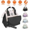 Baby Nappy Diaper Bag with 6 Pockets Burp Cloth Adjustable Shoulder Strap Detachable Small Bag Multifunctional Diaper Changing Bag with 2 Insulated Po