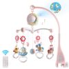 Baby Musical Crib Bed Bell Rotating Mobile Star Projection Nursery Light Baby Rattle Toy w/ Music Box Remote Control