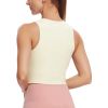 Women Sleeveless Cropped Tank Top High Neck Crop Racer Back Workout Top Machine Washable Summer S M L XL 2XL