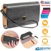 Women Wristlet Wallet PU Leather Lady Purse Credit Card Holder 4 Card Slots 3 Money Pouches 1 Coin Pocket