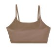 Women Strap Sport Bras Padded Strappy Crop Square Neck Low Impact Bras Sexy Fitness Tank Tops with Removable Pads Flat Straps for Gym Yoga Workout Run