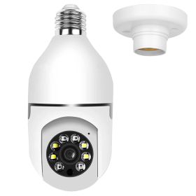 E27 WiFi Bulb Camera 1080P FHD WiFi IP Pan Tilt Security Surveillance Camera with Two-Way Audio Night Vision Motion Detection Function APP Control (Option: WiFiCamera)