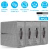 4Pcs Bed Sheet Set Organizers Foldable Bedsheets Storage Bins For Clothing Duvet Cover Pillowcase King Queen Bedsheet Closet Bedding Container With La