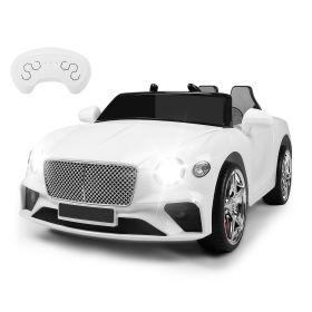 Kids Electric Ride On Car with Parental Remote Control Early Education Music Swaying Car Lights With 3 Adjustable Speeds (Option: White)