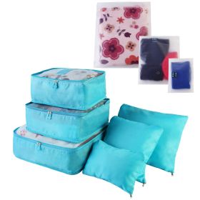 9Pcs Clothes Storage Bags Water-Resistant Travel Luggage Organizer Clothing Packing Cubes for Blouse Hosiery Stocking Underwear (Option: Blue)