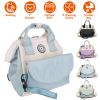 Baby Nappy Diaper Bag with 6 Pockets Burp Cloth Adjustable Shoulder Strap Detachable Small Bag Multifunctional Diaper Changing Bag with 2 Insulated Po