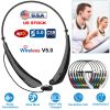 Wireless Neckband Headphones V5.0 Sweat-proof Sport Headsets Earbuds In-Ear Magnetic Neckbands Stereo Earphone Deep Bass Earphone w/Mic