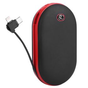 8000mAh 2 In 1 Electric Hand Warmer Rechargeable Hand Heater Portable Pocket Warmer with Power Bank 3 Heating Levels Digital Display Double-sided Heat (Option: Black_4485)